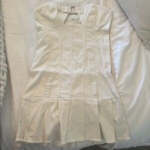 Peppermayo Cream Strapless Dress